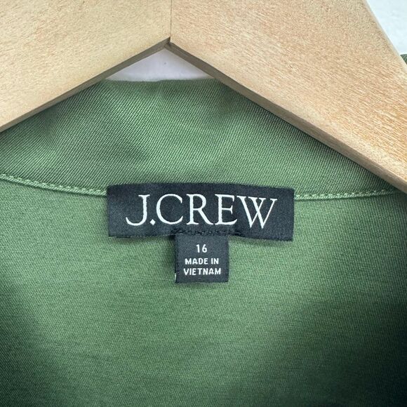J. Crew Women’s Olive Green Gamine Shirt Dress in Stretch Twill - Picture 6 of 11